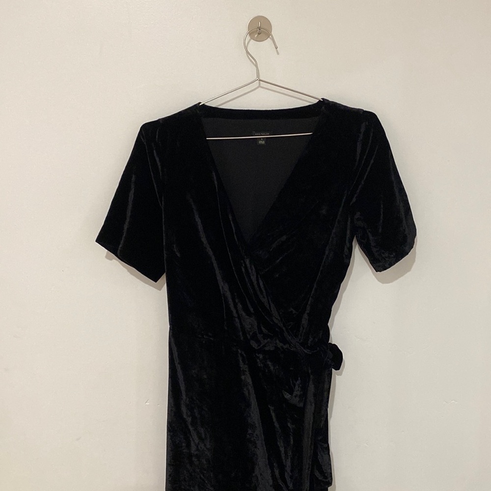 Ann Taylor Velvet Midi Wrap Dress